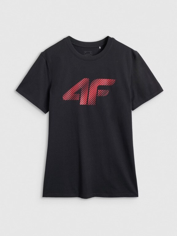 Męski t-shirt z nadrukiem 4F 4FWMM00TTSHM2257 - czarny