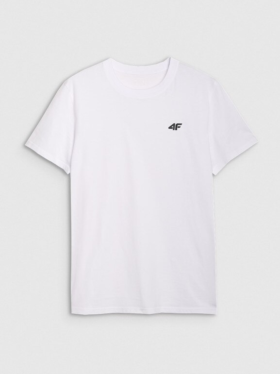 Męski t-shirt basic 4F 4FWMM00TTSHM2657 - biały