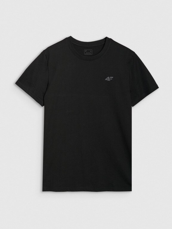 Męski t-shirt basic 4F 4FWMM00TTSHM2657 - czarny