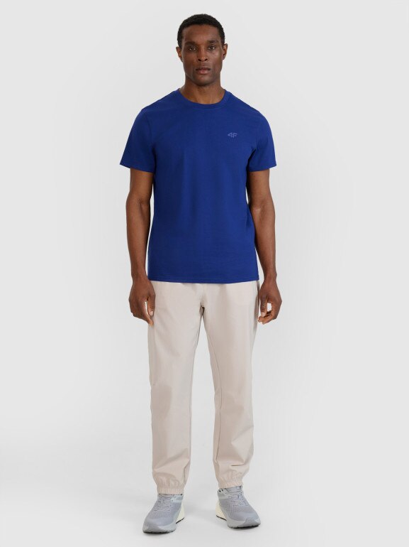 Męski t-shirt basic 4F 4FWMM00TTSHM2657 - niebieski