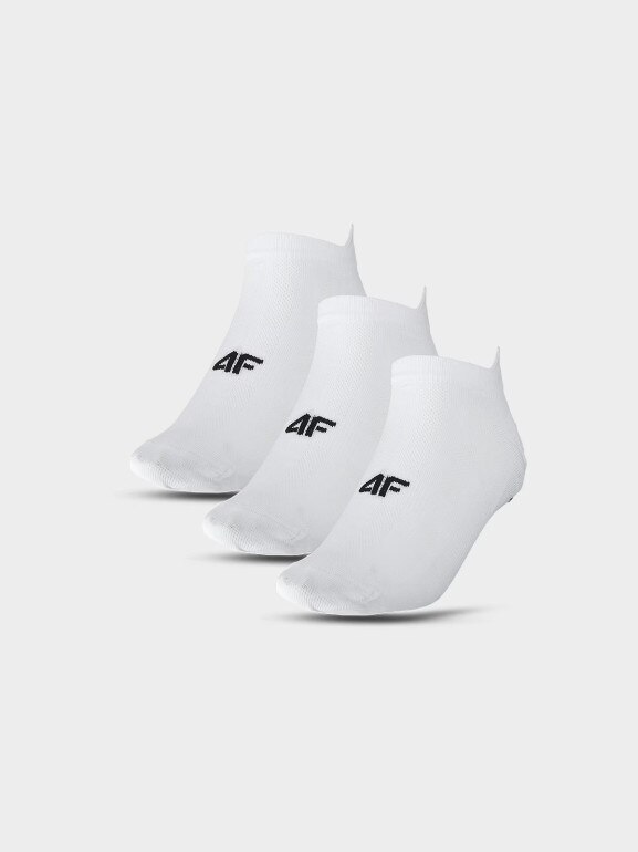 Męskie skarpetki treningowe (3-pack) 4F 4FWMM00UFSOM203 - białe