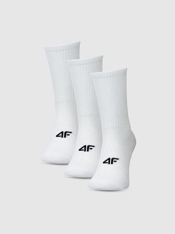 Damskie skarpetki za kostkę (3-pack) 4F 4FWMM00USOCF474 - białe