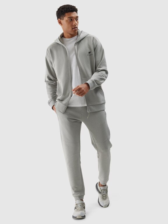 Męska bluza rozpinana z kapturem 4F 4FWSS24TSWSM1011 - szara