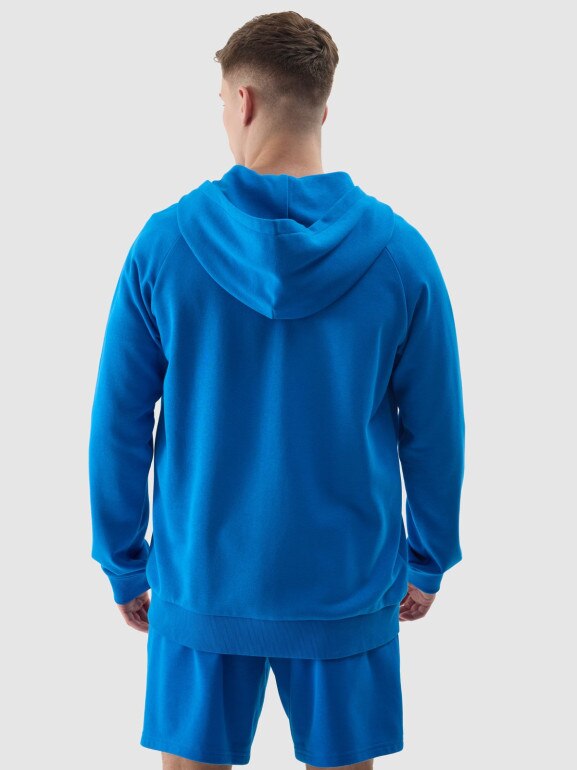 Męska bluza rozpinana z kapturem 4F 4FWSS24TSWSM1011 - niebieska