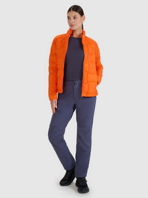 Damski longsleeve trekkingowy 4F 4FWSS25TFLOF332 - granatowy