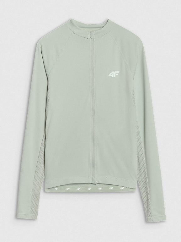 Damski longsleeve rowerowy 4F 4FWSS25TFLOF343 - zielony