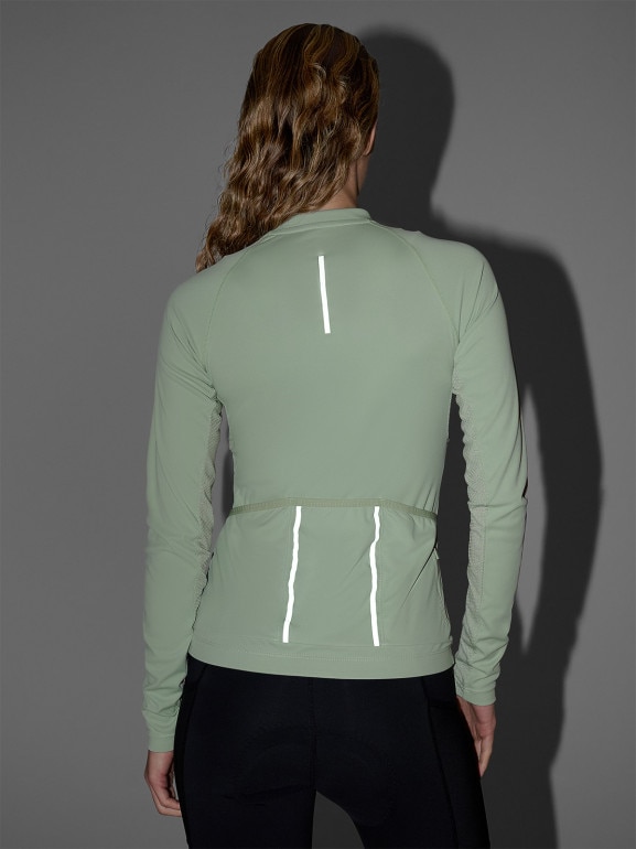 Damski longsleeve rowerowy 4F 4FWSS25TFLOF343 - zielony