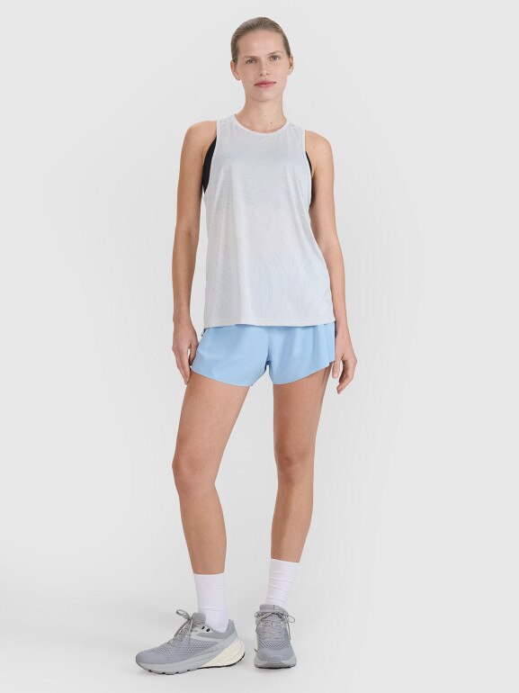 Damskie spodenki do biegania 4F 4FWSS25TFSHF0881 - niebieskie