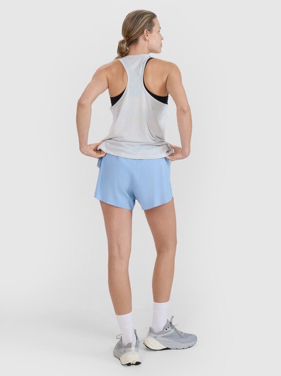 Damskie spodenki do biegania 4F 4FWSS25TFSHF0881 - niebieskie