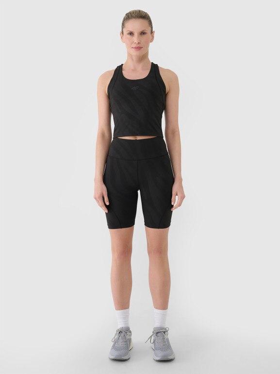 Damski top treningowy 4F 4FWSS25TFSLF413 - czarny