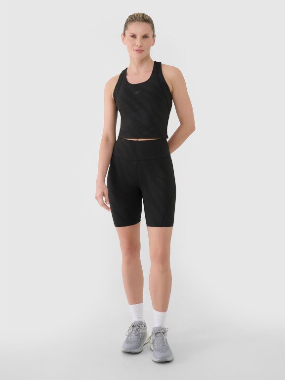Damski top treningowy 4F 4FWSS25TFSLF413 - czarny