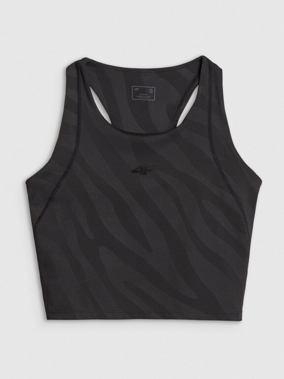 Damski top treningowy 4F 4FWSS25TFSLF413 - czarny