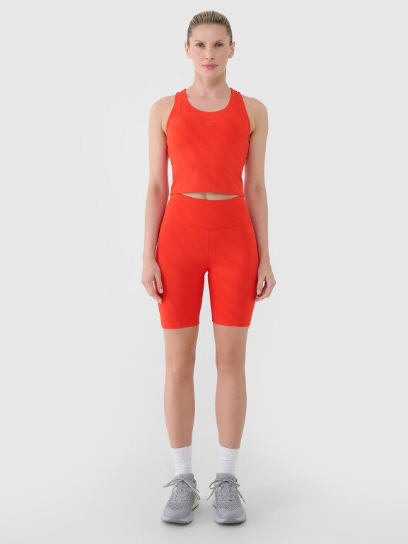 Damski top treningowy 4F 4FWSS25TFSLF413 - czerwony