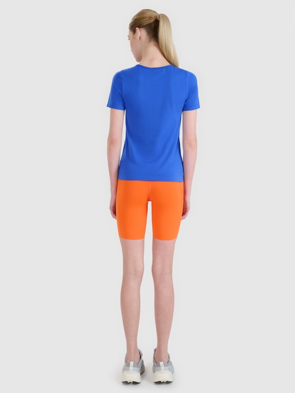 Damskie legginsy kolarki do biegania 4F 4FWSS25TFSTF027 - pomarańczowe