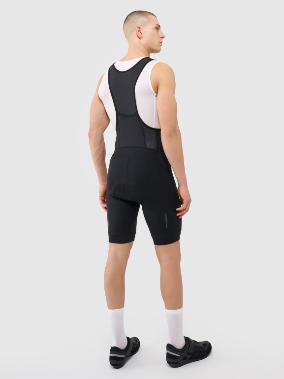 Męskie legginsy rowerowe z szelkami 4F 4FWSS25TFSTM040 - czarne
