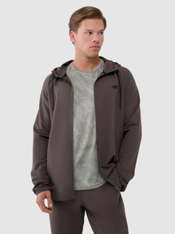 Męska bluza treningowa 4F 4FWSS25TFSWM458 - brązowa