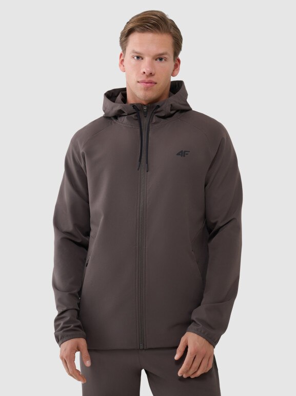 Męska bluza treningowa 4F 4FWSS25TFSWM458 - brązowa