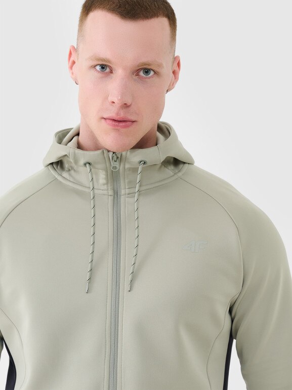 Męska bluza treningowa 4F 4FWSS25TFSWM513 - oliwkowa