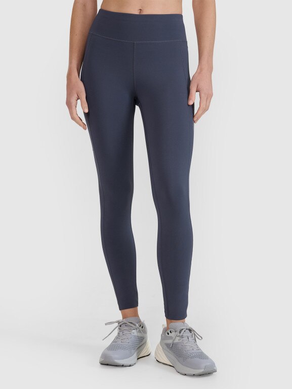 Damskie legginsy do biegania 4F 4FWSS25TFTIF319 - granatowe