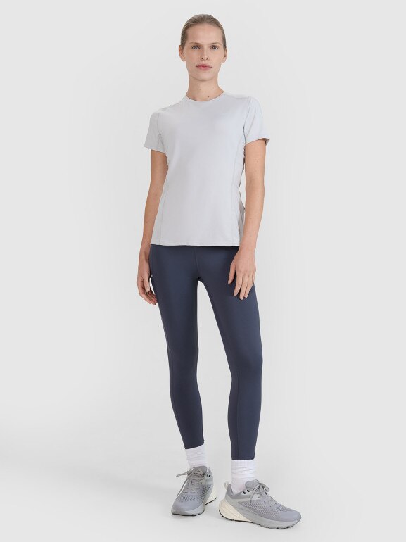 Damskie legginsy do biegania 4F 4FWSS25TFTIF319 - granatowe