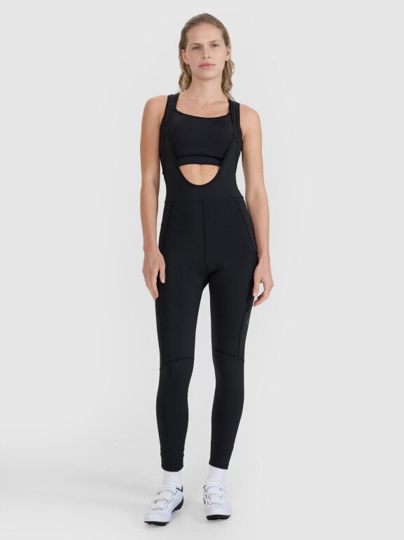 Damskie legginsy kolarskie z szelkami 4F 4FWSS25TFTIF331 - czarne