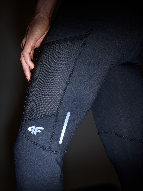 Męskie legginsy rowerowe z szelkami 4F 4FWSS25TFTIM329 - czarne