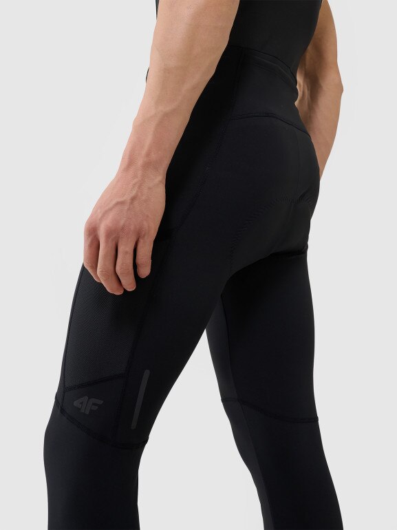 Męskie legginsy rowerowe z szelkami 4F 4FWSS25TFTIM329 - czarne