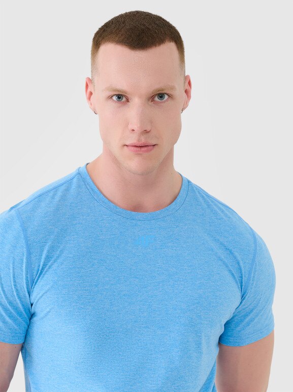 Męska koszulka treningowa 4F 4FWSS25TFTSM1344 - niebieska