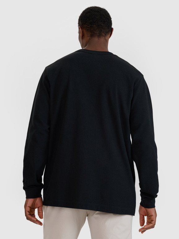 Męski longsleeve oversize 4F 4FWSS25TLONM390 - czarny