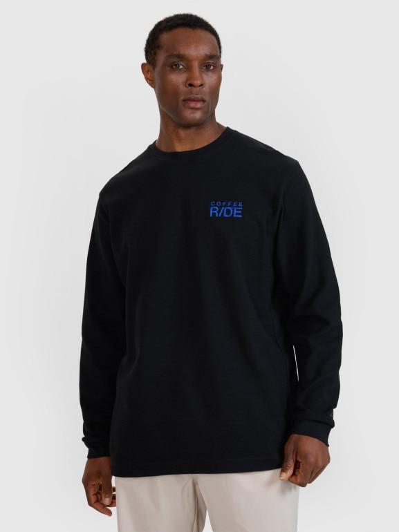 Męski longsleeve oversize 4F 4FWSS25TLONM390 - czarny