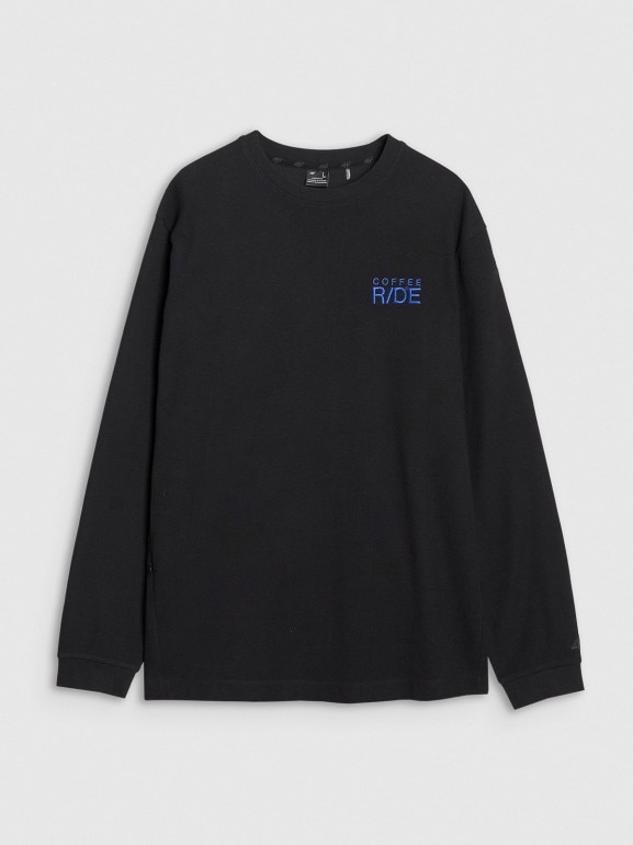Męski longsleeve oversize 4F 4FWSS25TLONM390 - czarny
