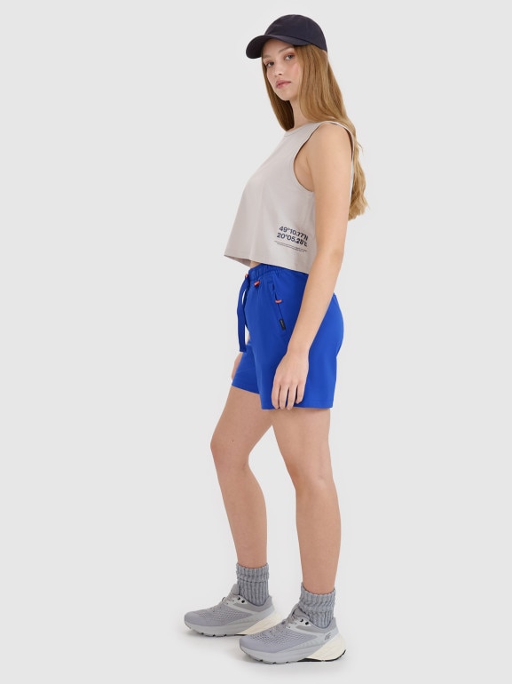 Damskie spodenki casual 4F 4FWSS25TSHOF539 - niebieskie