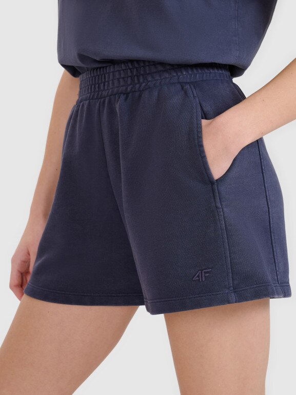 Damskie spodenki dresowe 4F 4FWSS25TSHOF609 - granatowe