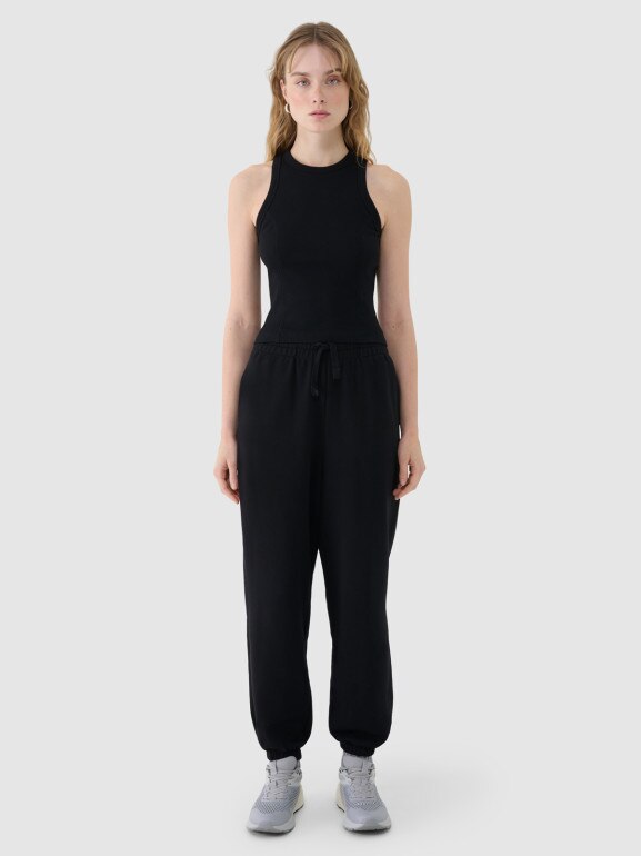 Damski top basic 4F 4FWSS25TSLEF119 - czarny