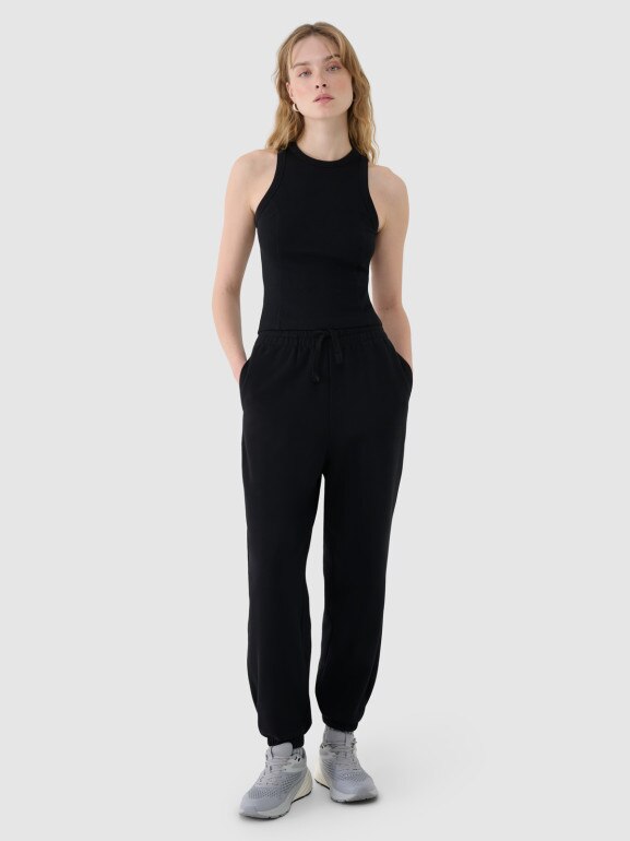 Damski top basic 4F 4FWSS25TSLEF119 - czarny