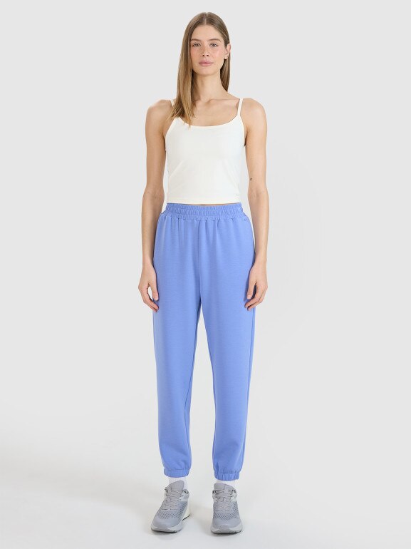 Damski crop-top na ramiączkach 4F 4FWSS25TSLEF127 - biały