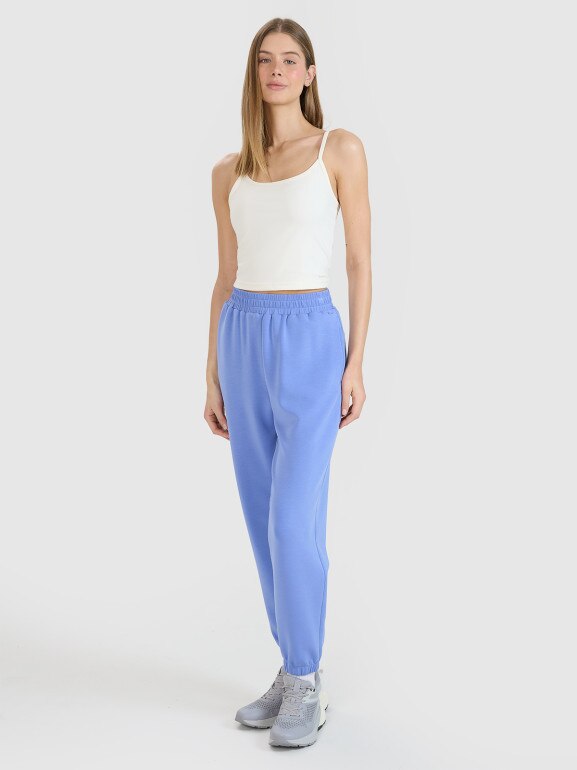 Damski crop-top na ramiączkach 4F 4FWSS25TSLEF127 - biały