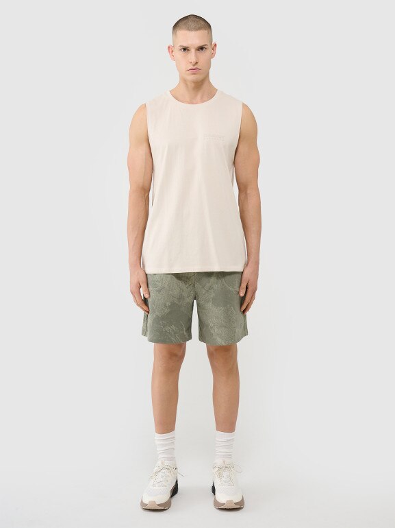 Męski top oversize 4F 4FWSS25TSLEM128 - beżowy