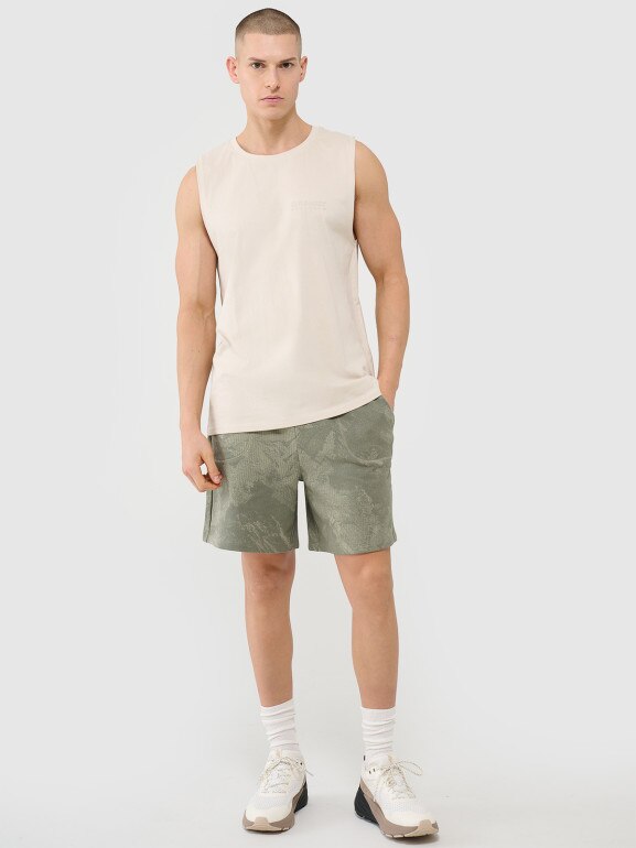 Męski top oversize 4F 4FWSS25TSLEM128 - beżowy