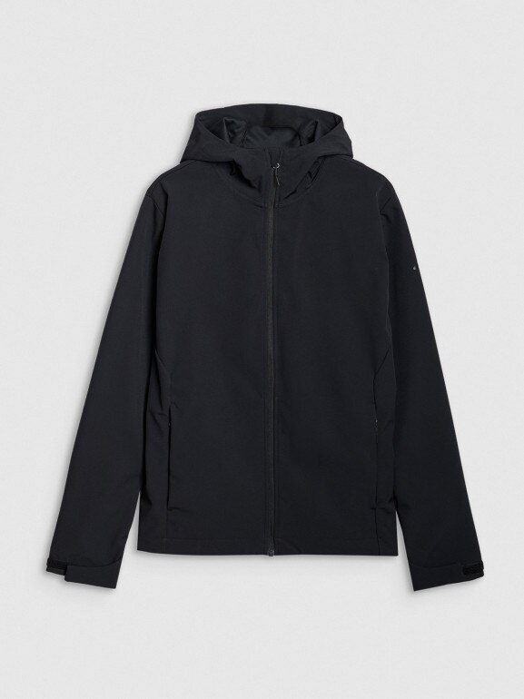 Męski softshell z kapturem 4F 4FWSS25TSOFM324 - czarny
