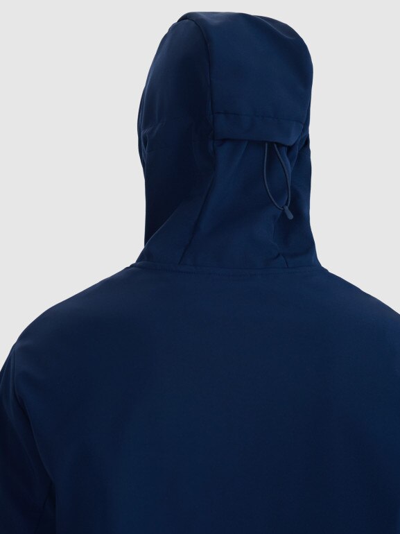 Męski softshell z kapturem 4F 4FWSS25TSOFM324 - granatowy