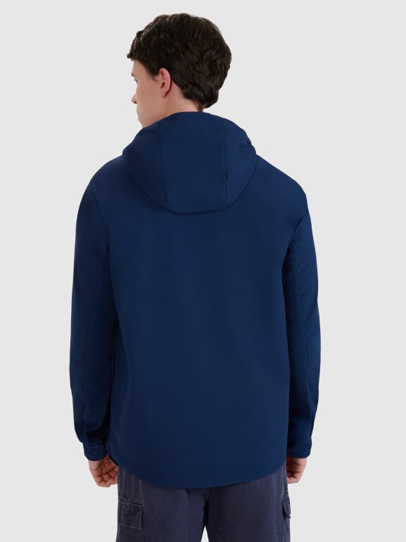 Męski softshell z kapturem 4F 4FWSS25TSOFM324 - granatowy