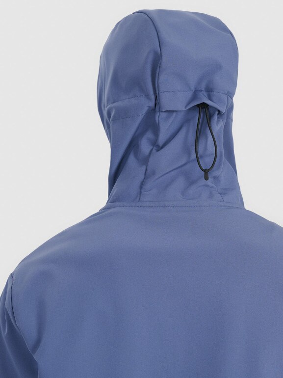 Męski softshell z kapturem 4F 4FWSS25TSOFM324 - niebieski