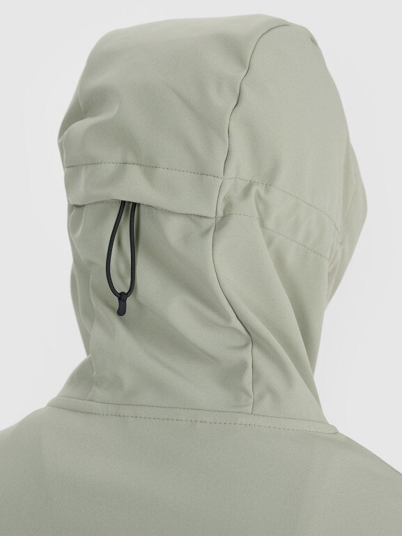 Męski softshell z kapturem 4F 4FWSS25TSOFM324 - zielony
