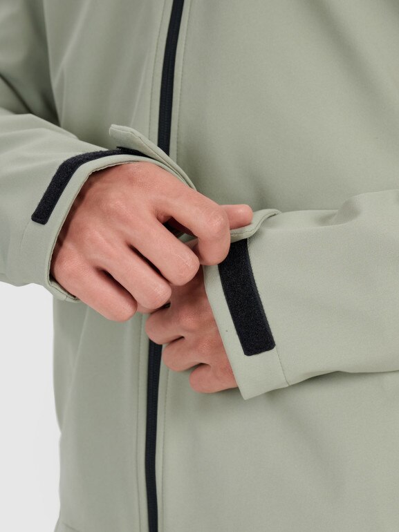 Męski softshell z kapturem 4F 4FWSS25TSOFM324 - zielony