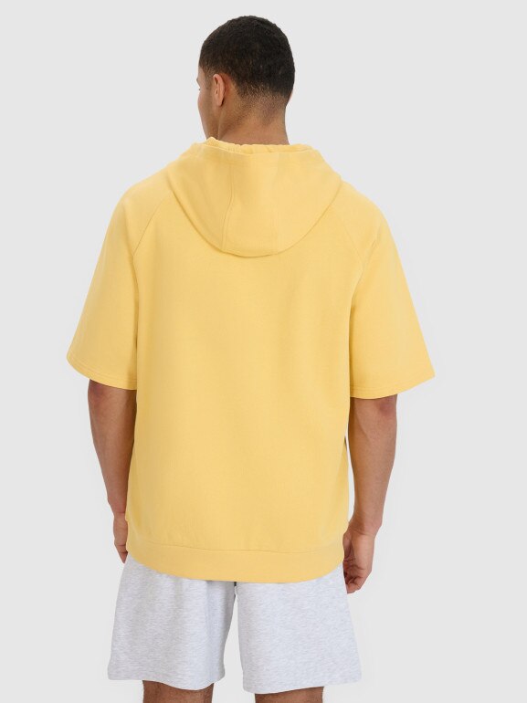 Męska bluza dresowa z krótkim rękawem 4F 4FWSS25TSWSM1538 - żółta