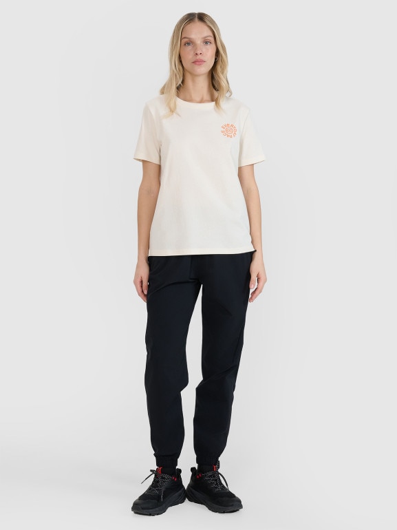 Damski t-shirt oversize 4F 4FWSS25TTSHF1994 - biały