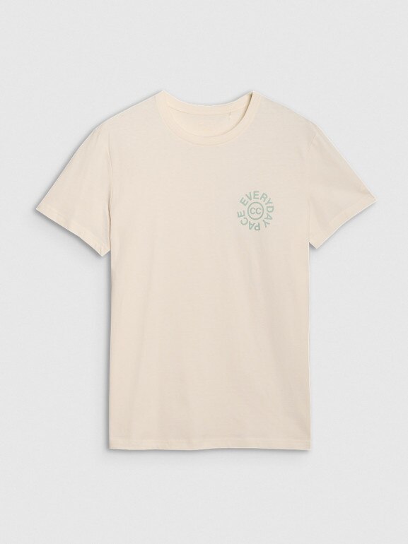 Męski t-shirt z nadrukiem 4F 4FWSS25TTSHM1980 - biały