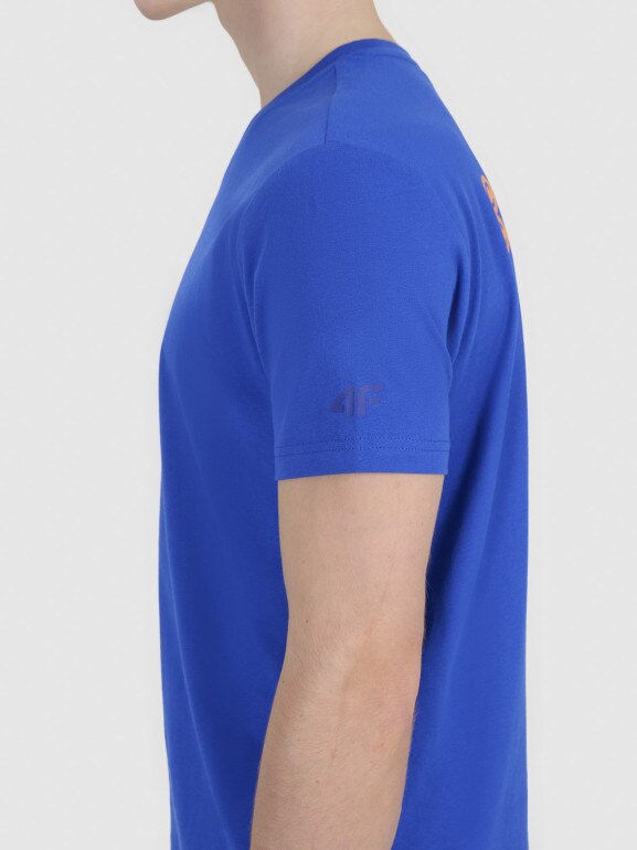 Męski t-shirt basic 4F FWSS25TTSHM2239 - niebieski