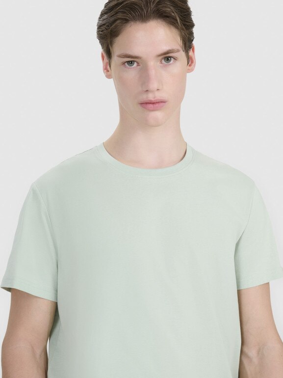 Męski t-shirt basic 4F FWSS25TTSHM2239 - zielony